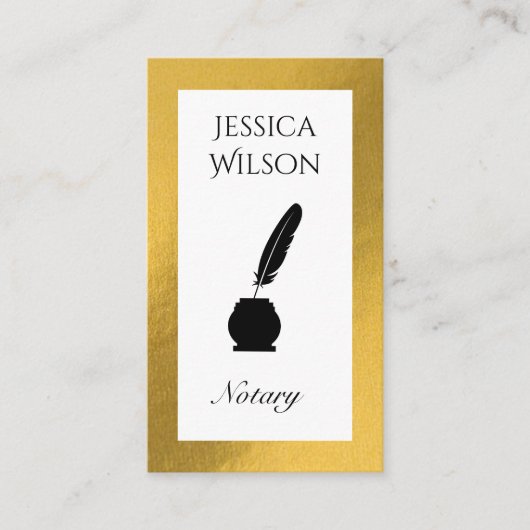 QR code notaris veren gouden lijsten visitekaartje (Voorkant)