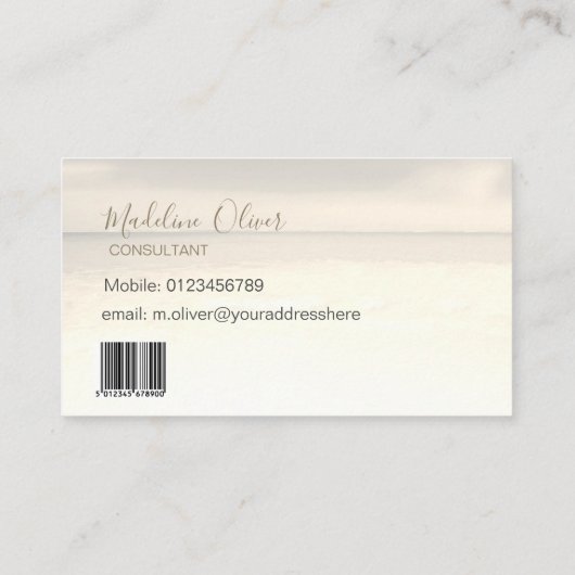 QR Code Ocean Beach Zee Travel Foto Visitekaartje (Achterkant)