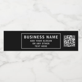 QR-code of logo en aanpasbare tekst uploaden Waterfles Etiket