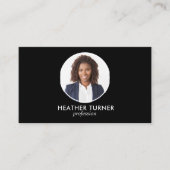 QR CODE of Logo Professional Headshot Foto zwart Visitekaartje (Voorkant)