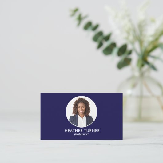 QR-CODE of Logo Professional Headshot NAVY FOTO Visitekaartje (Staand voorkant)
