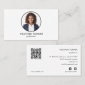 QR-CODE of Logo Professional Headshot White Visitekaartje (Voorkant / Achterkant)