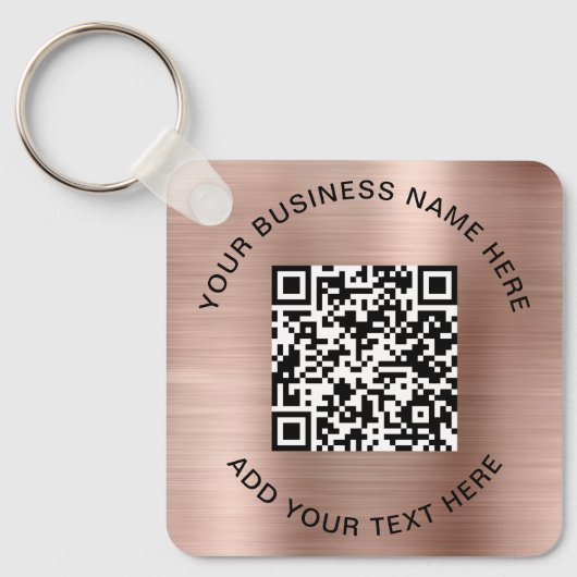 QR-code of Logo Promotie Roos Gold Sleutelhanger (Voorkant)