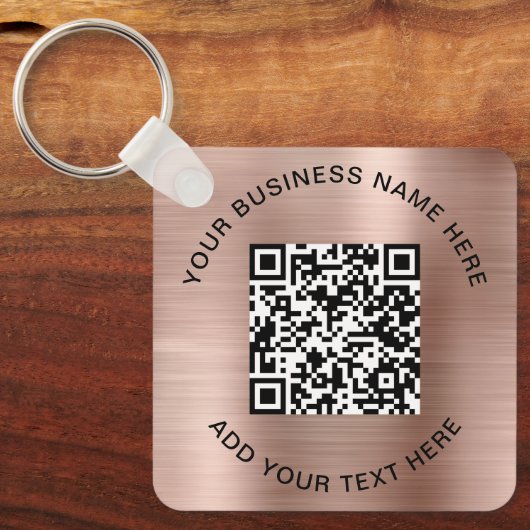 QR-code of Logo Promotie Roos Gold Sleutelhanger (Voorkant)