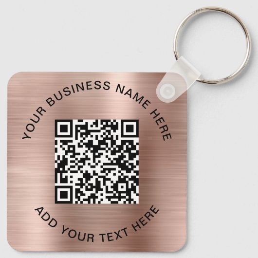 QR-code of Logo Promotie Roos Gold Sleutelhanger (Achterkant)