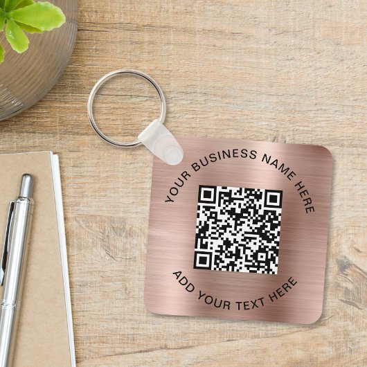 QR-code of Logo Promotie Roos Gold Sleutelhanger