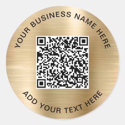 QR-code of Logo promotiegoud Ronde Sticker (Voorkant)