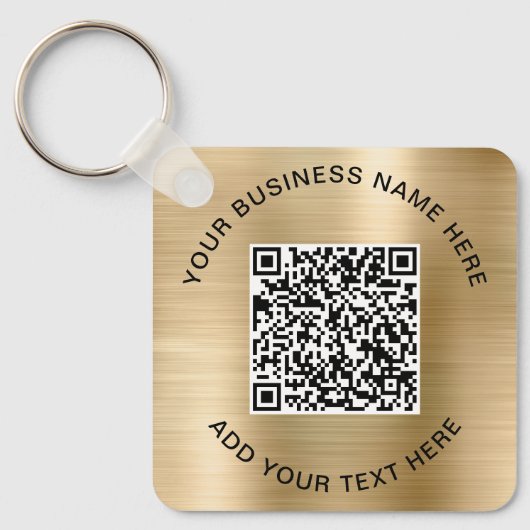 QR-code of Logo promotiegoud Sleutelhanger (Voorkant)