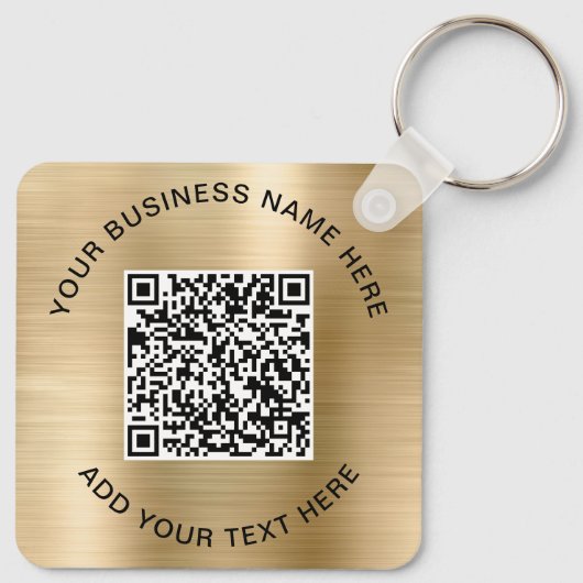 QR-code of Logo promotiegoud Sleutelhanger (Achterkant)