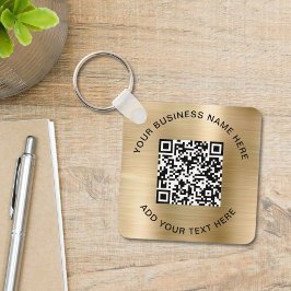 QR-code of Logo promotiegoud Sleutelhanger