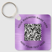 QR-code of Logo promotiemateriaal voor Paars Sleutelhanger (Voorkant)