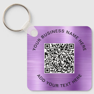 QR-code of Logo promotiemateriaal voor Paars Sleutelhanger