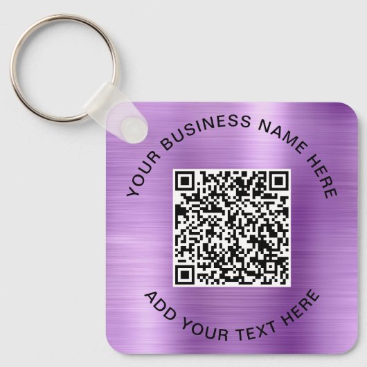 QR-code of Logo promotiemateriaal voor Paars Sleutelhanger (Voorkant)