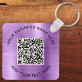 QR-code of Logo promotiemateriaal voor Paars Sleutelhanger (Achterkant)