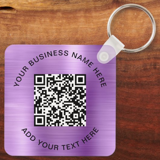 QR-code of Logo promotiemateriaal voor Paars Sleutelhanger (Achterkant)