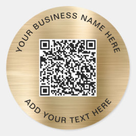 QR-code of logo promotionele goud Ronde Sticker