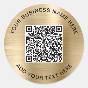 QR-code of logo promotionele goud Ronde Sticker