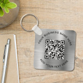 QR-code of Logo promotionele zilver Sleutelhanger