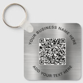 QR-code of Logo promotionele zilver Sleutelhanger (Voorkant)