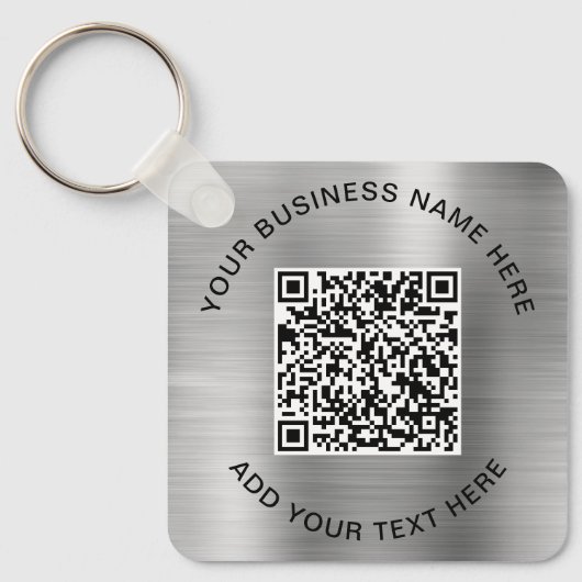 QR-code of Logo promotionele zilver Sleutelhanger (Voorkant)
