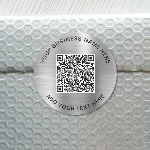 QR Code of Logo Promotionele Zilveren Klassieke Ro Ronde Sticker