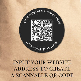 QR-code of logo promotionele zwart Ronde Sticker