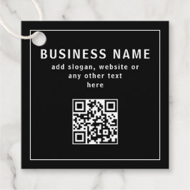 QR-code of Logo uploaden | Modern Black Bedankjes Labels