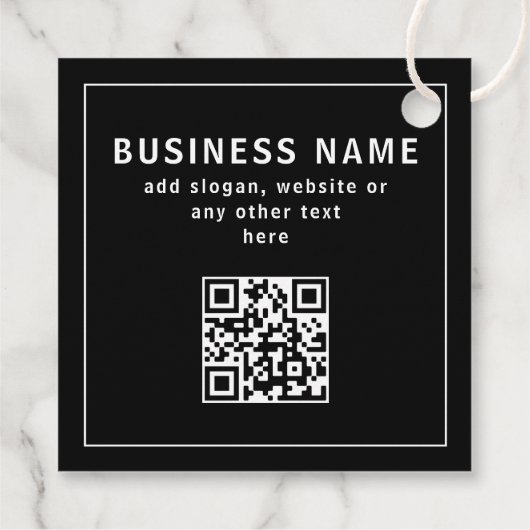 QR-code of Logo uploaden | Modern Black Bedankjes Labels (Achterkant)