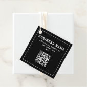 QR-code of Logo uploaden | Modern Black Bedankjes Labels (In situ)
