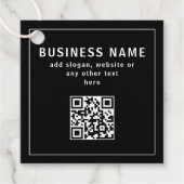 QR-code of Logo uploaden | Modern Black Bedankjes Labels (Voorkant)
