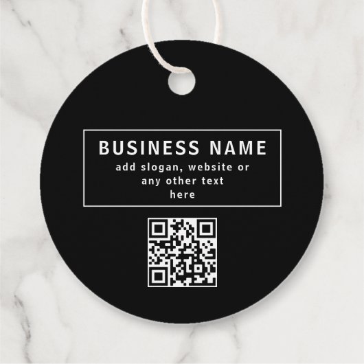 QR-code of Logo uploaden | Modern Black Bedankjes Labels (Achterkant)