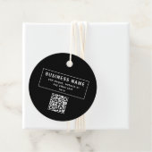 QR-code of Logo uploaden | Modern Black Bedankjes Labels (In situ)