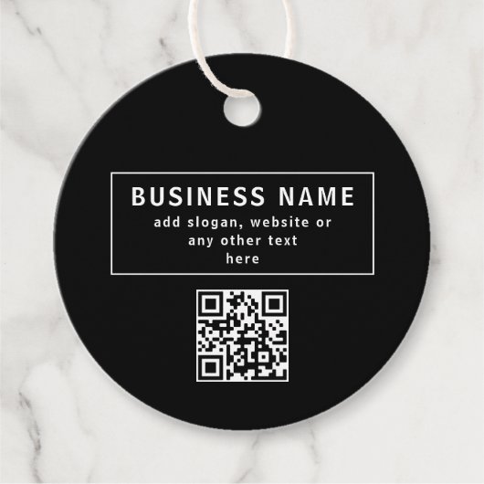 QR-code of Logo uploaden | Modern Black Bedankjes Labels (Voorkant)