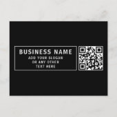 QR-code of Logo uploaden | Modern Black Briefkaart (Voorkant)