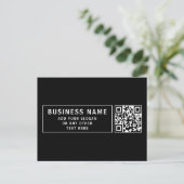 QR-code of Logo uploaden | Modern Black Briefkaart (Staand voorkant)