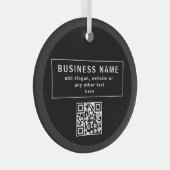 QR-code of Logo uploaden | Modern Black Glas Ornament (Voorkant Rechts)