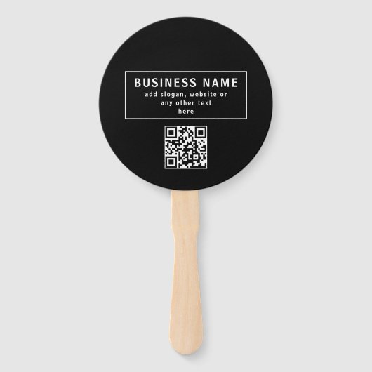QR-code of Logo uploaden | Modern Black Handwaaier (Voorkant)