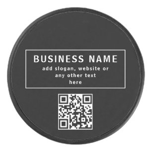 QR-code of Logo uploaden   Modern Black Hockey Puck