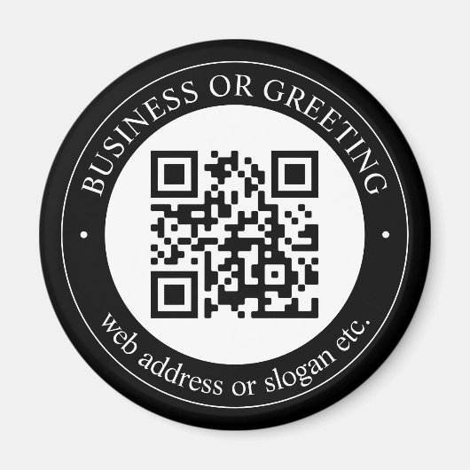 QR-code of Logo uploaden | Modern Black Magneet (Voorkant)