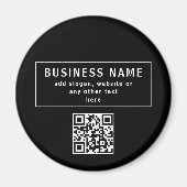 QR-code of Logo uploaden | Modern Black Magneet (Voorkant)