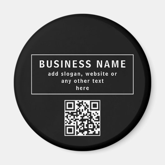 QR-code of Logo uploaden | Modern Black Magneet (Voorkant)