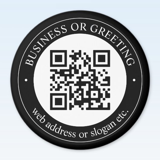 QR-code of Logo uploaden | Modern Black Magneet