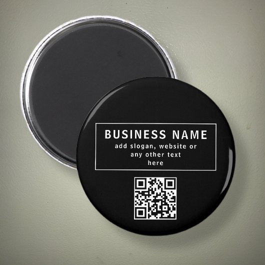 QR-code of Logo uploaden | Modern Black Magneet
