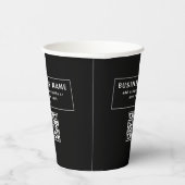 QR-code of Logo uploaden | Modern Black Papieren Bekers (Rechts)