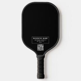 QR-code of Logo uploaden | Modern Black Pickleball Paddle