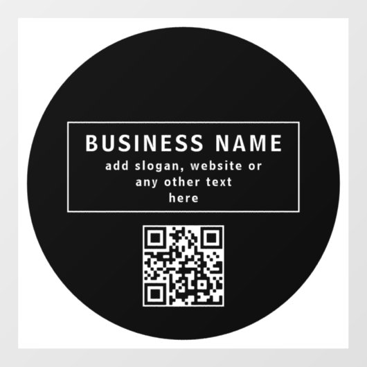 QR-code of Logo uploaden | Modern Black Raamsticker (Vel)