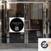QR-code of Logo uploaden | Modern Black Raamsticker (Kantoordeur)