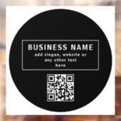 QR-code of Logo uploaden | Modern Black Raamsticker (Vel 2)
