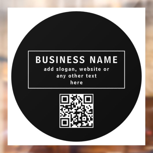 QR-code of Logo uploaden | Modern Black Raamsticker (Vel 2)