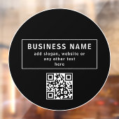 QR-code of Logo uploaden | Modern Black Raamsticker (Vel 2)
